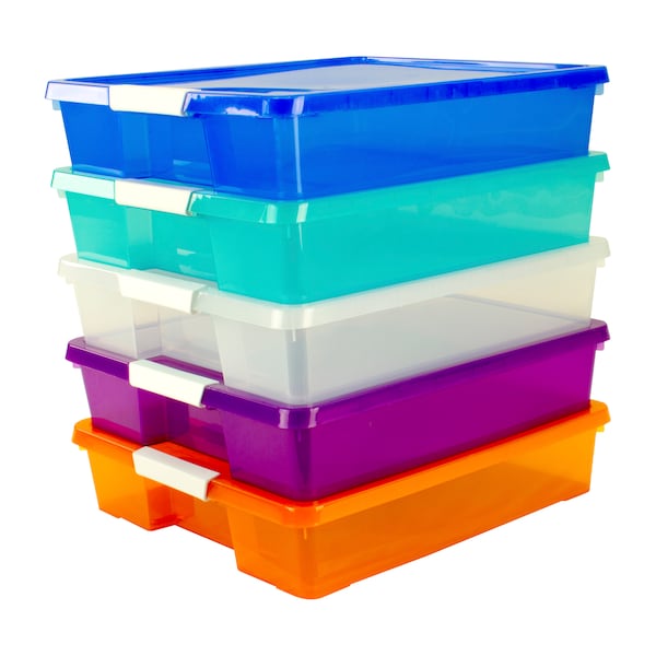 Stack + Store Box Craft Organizer, Assorted Colors, 5-Pack